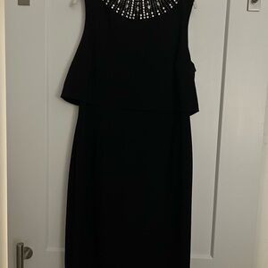 Joseph Ribkoff Black Embellished Midi Dress